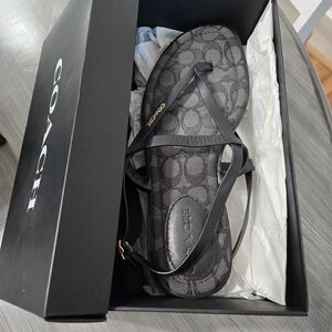 Coach Josie Leather Sandal: Black